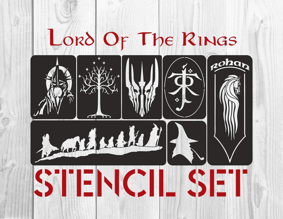 The Lord Of The Rings Stencil Bundle Instant Download Gandalf Print the-lord-of-the-rings-stencil-bundle-instant-download-gandalf-print