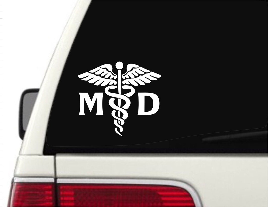 Doctor Window Decal MD Vinyl Decal, Doctor Car Bumper Sticker, Nurse Gift, Doctor Sticker ...