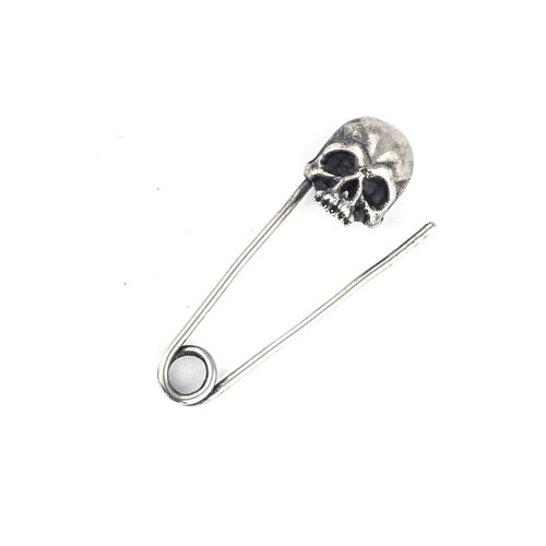 Skull Safety Pin Earrings Gothic Punk Emo Earrings Large Etsy