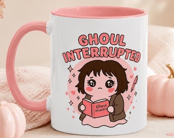 Pink Ghost Mug, Spooky Cute Halloween Coffee Cup, Kawaii Ghost Mug, Ghoul Interrupted Mug, Girly Halloween Gift