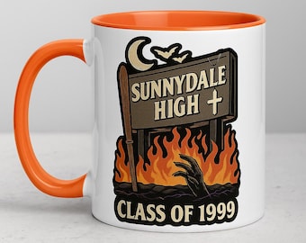 Taza conmemorativa de la promoción de 1999 de Sunnydale High / Taza de café de cerámica inspirada en Buffy la Cazavampiros / Taza para fans / Taza para nerds