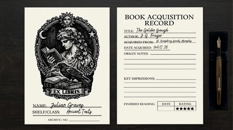 The Archivist Ex Libris Kit: 4.25x5.5 Archival Bookplates| Dark ...