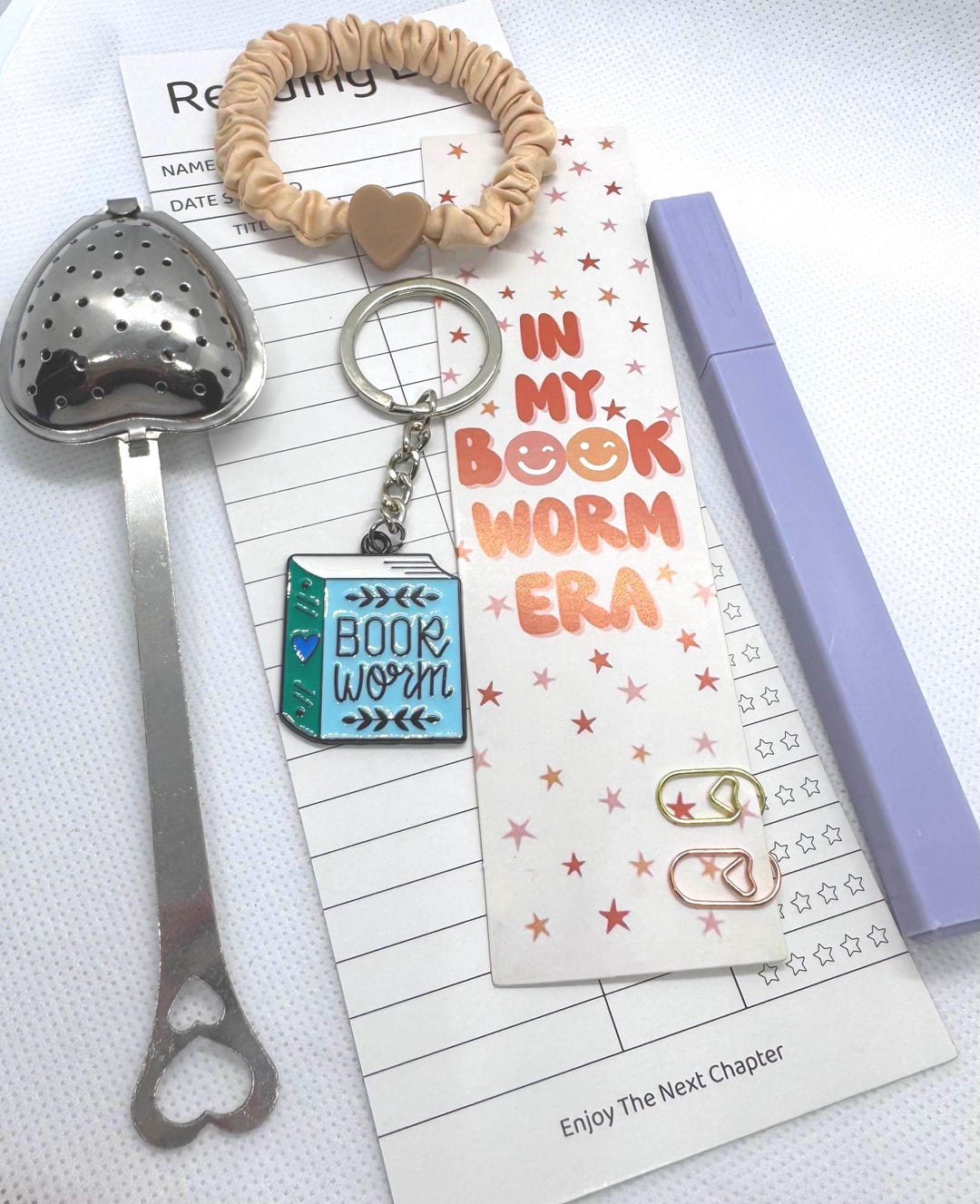 Book Lover Gift Set: Bookmark, Tea Infuser, Keychain - Etsy