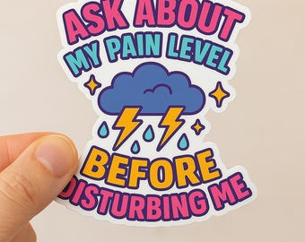 Spoonie Flare Day Sticker – 3x3 Die Cut Vinyl, Chronic Illness Awareness, Pain Level Reminder, Spoon Theory Self-Care Decal