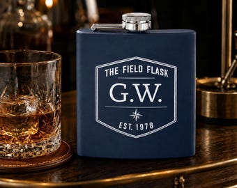 Personalisierter Flachmann für Männer, individueller 6-Unzen-Edelstahl-Feldkolben, Vatertagsgeschenk für Papa, Ehemann, Opa, Trauzeugen Vorschlag Geschenk