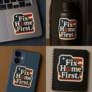 Fix America First Vinyl Decal, Anti-war Message, Political Bumper ...