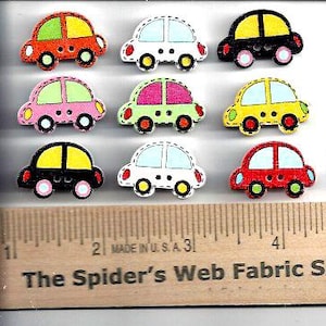 Wooden CAR BUTTONS -   Transportation - Vehicle - Novelty - Go Cart - VW  - 2 Hole Flat  - Sew Thru - Painted Price is per Button