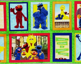 Sesamstraße Charaktere Stoff Panel - TV-Show - Cartoons - großer Vogel 100% Baumwolle Quilt Shop Qualität Panel misst 23 "x 44"