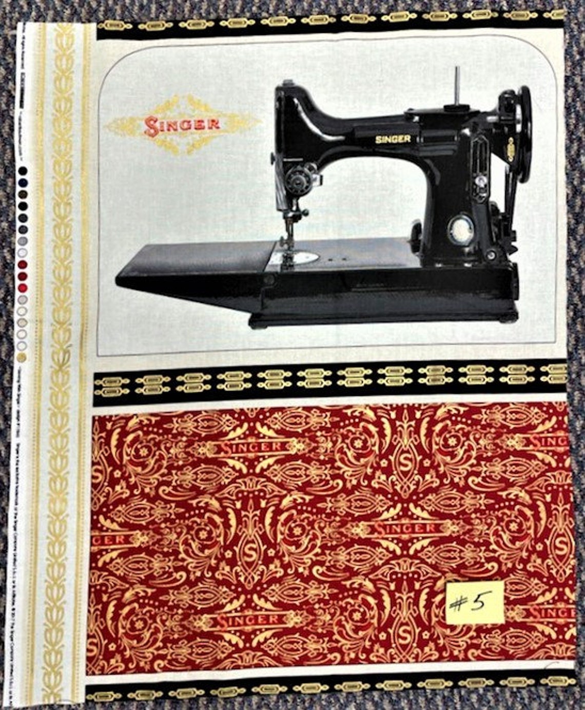Singer Featherweight Sewing Machine Fabric PANELS Sewing With Etsy