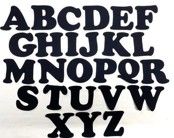 BLACK ALPHABET Buchstaben Stoff sterben geschnitten schmelzbare Buchstaben - 3 Zoll groß ** Beschreibung lesen ** Wählen Sie die Buchstaben, die Sie möchten