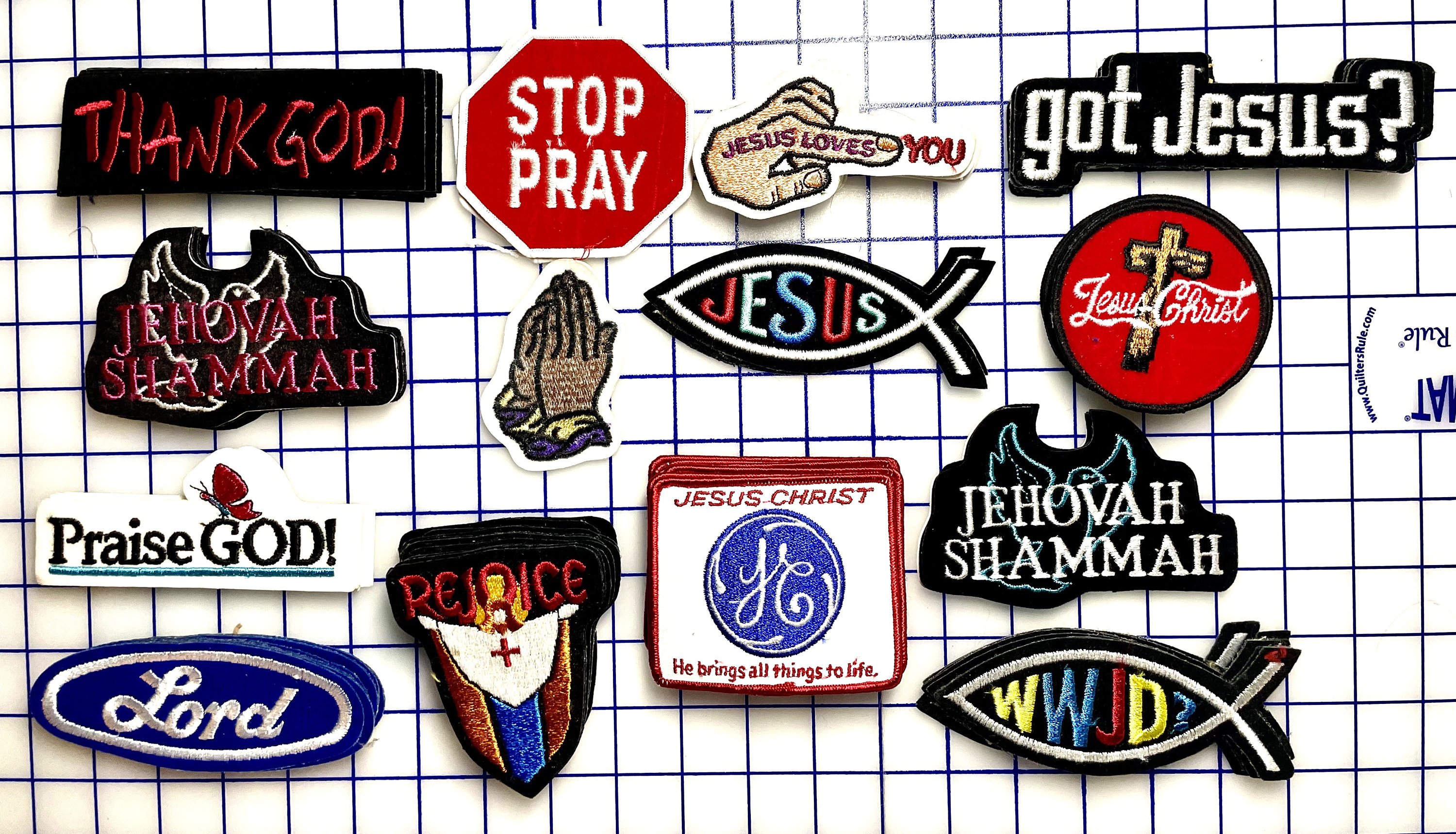 CHRISTIAN IRON_ON PATCHES - Bible Scripture Jesus God Church