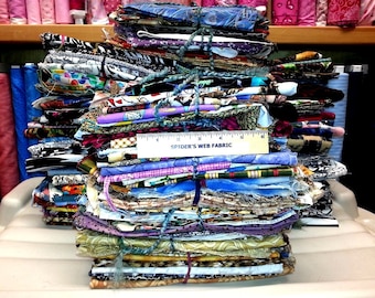 SCRAP FABRIC Bundles - Over 1/2 Pound of 100% Cotton Quilt Shop Quality Fabrics Most Pieces are approx. 12x22 -   1/2 Pound Plus