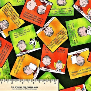 Rare PEANUTS COMIC STRIP Characters Fabric - Linus - Charlie Brown - Snoopy - Pig Pen - Novelty - Licensed  - Quilt Shop Quality 100% Cotton