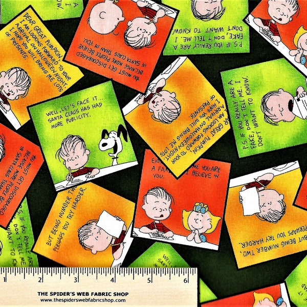 Rare PEANUTS COMIC STRIP Personnages Tissu - Linus - Charlie Brown - Snoopy - Pig Pen - Nouveauté - Licencié - Quilt Shop Qualité 100% Coton
