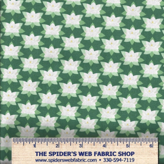 LOUISIANA STATE FLOWER Fabric  Magnolia - Deco State Flower In The Beginning - 18DSF-1 - Gardening Novelty 100% Cotton Quilt Shop Quality