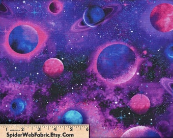 PURPLE COSMOS Stoff - Deep Space Outer Limits Atmosphere CD8905 Digital Stargazers Celestial Stars 100% Baumwolle - Quilt Shop Qualität