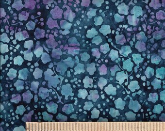 Leaf Batik Clearance Fabric by the Yard Choose Blue or Purple Batik Fabric  IS14T-HH1 