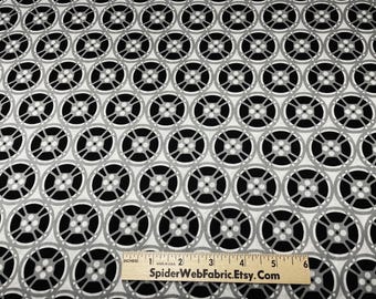Tessuto MOVIE REELS - Film - - Nero Bianco Grigio 100% Cotone Trapunta Qualità Negozio