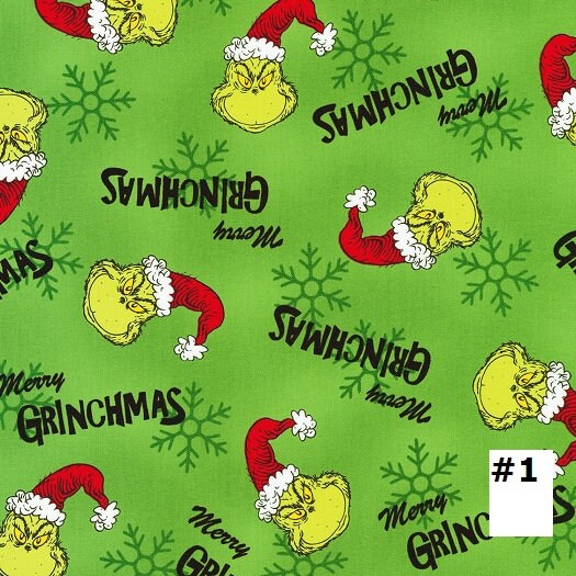 The GRINCH The Stole Christmas 11 Different Fabrics Dr. Suess