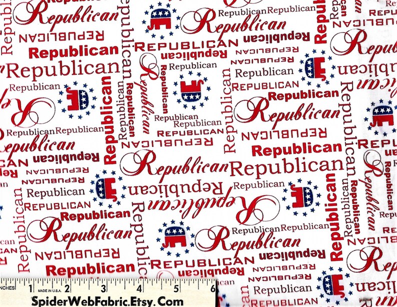REPUBLICAN Fabric Politics Political USA Election Etsy