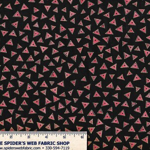 Laurel Burch Coral Triangles Fabric: Metallic Gold on Black Cotton