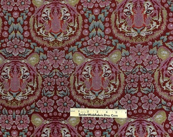 CROUCHING TIGERS EDEN Tula Pink Jungle Animals Cats 100% Cotton Quilt Shop Quality  ***** Read Description ****  Tourmaline - Priced per Row