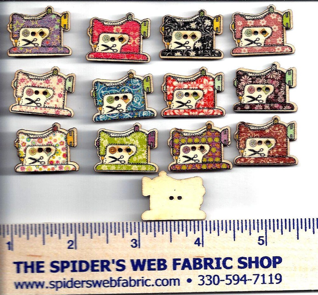 104 Wooden SEWING MACHINE BUTTONS Sewing Machine Shaped Etsy