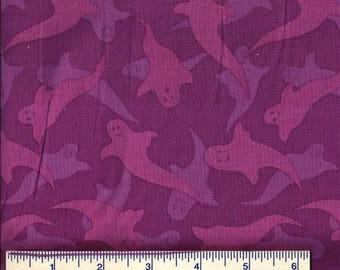 SPIRIT WORLD Clothworks Fabric Y1755-45 - Eggplant - GHOSTS - Purple Novelty - Spirits -  Blender - Quilt Shop Quality 100% Cotton bty