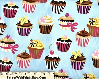 Cakes Muffins baby cotton Fabric Fabric by the yard Dessert Fabric Bake Cupcake Fabric