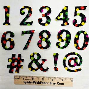 Tissu NUMBERS - 2 tailles - NUMÉROS FUSIBLES découpés à l'emporte-pièce **Lire la description** Choisissez les numéros que vous voulez-livraison gratuite