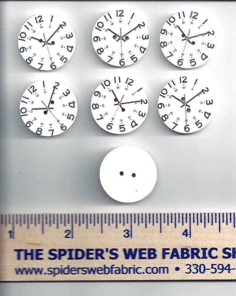 138 Wooden CLOCK BUTTONS Round Watch Shaped Wood Buttons Etsy
