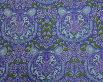 CROUCHING TIGERS EDEN Tula Pink Jungle Animals Cats 100% Cotton  Quilt Shop Quality  ***** Read Description ****   Amethyst - Priced per Row