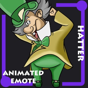 Twerking Hatter Animated Emote for use on Twitch, Discord, Kick or as a stream alert