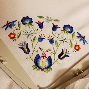 Polish Kaszubian Floral Design Arc #5 with Palmeta in 2 sizes: 4x4&quot; and 8x8&quot; for machine embroidery, VIP, PES, DST