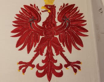 Águila polaca: diseño de bordado a máquina en 2 tamaños: grande (6,5 x 7,5 pulgadas) y pequeño (3,5 x 4 pulgadas), como en la bandera de Polonia vp3 pes dst exp jef