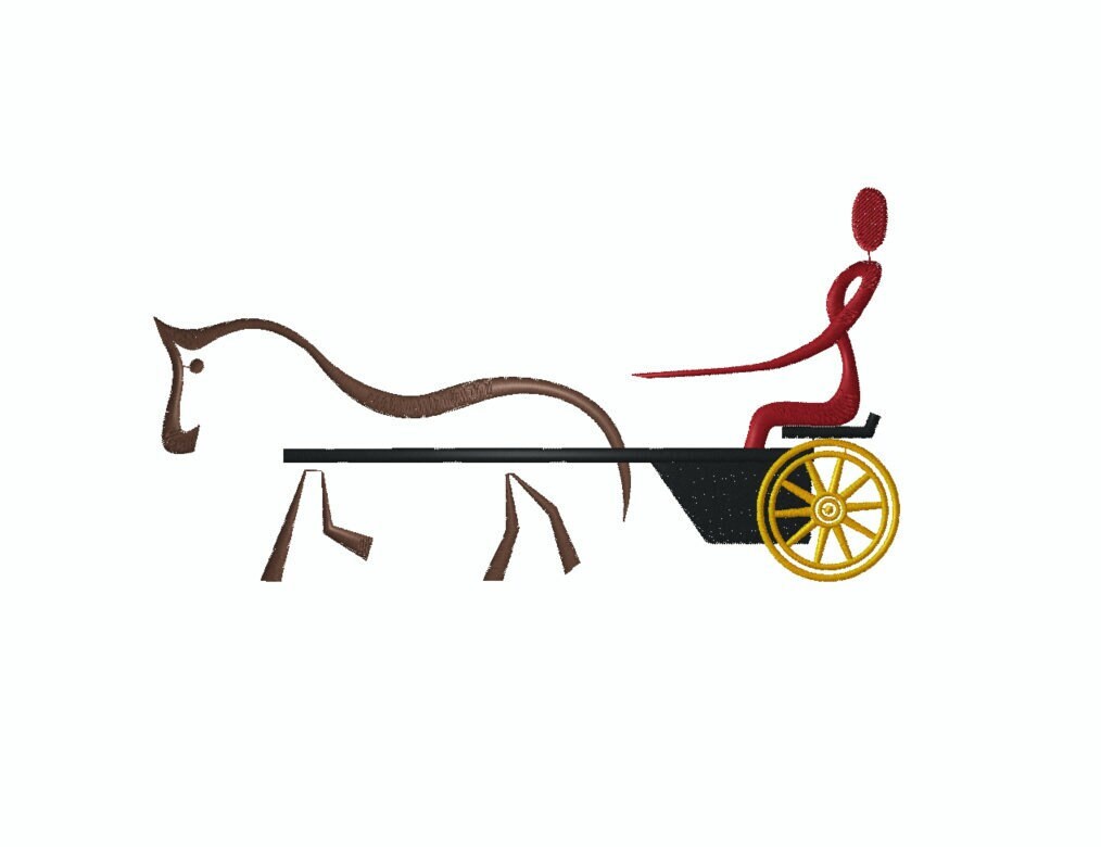 Miniature Horse and Cart Embroidery in 5 Sizes, for Machine Embroidery
