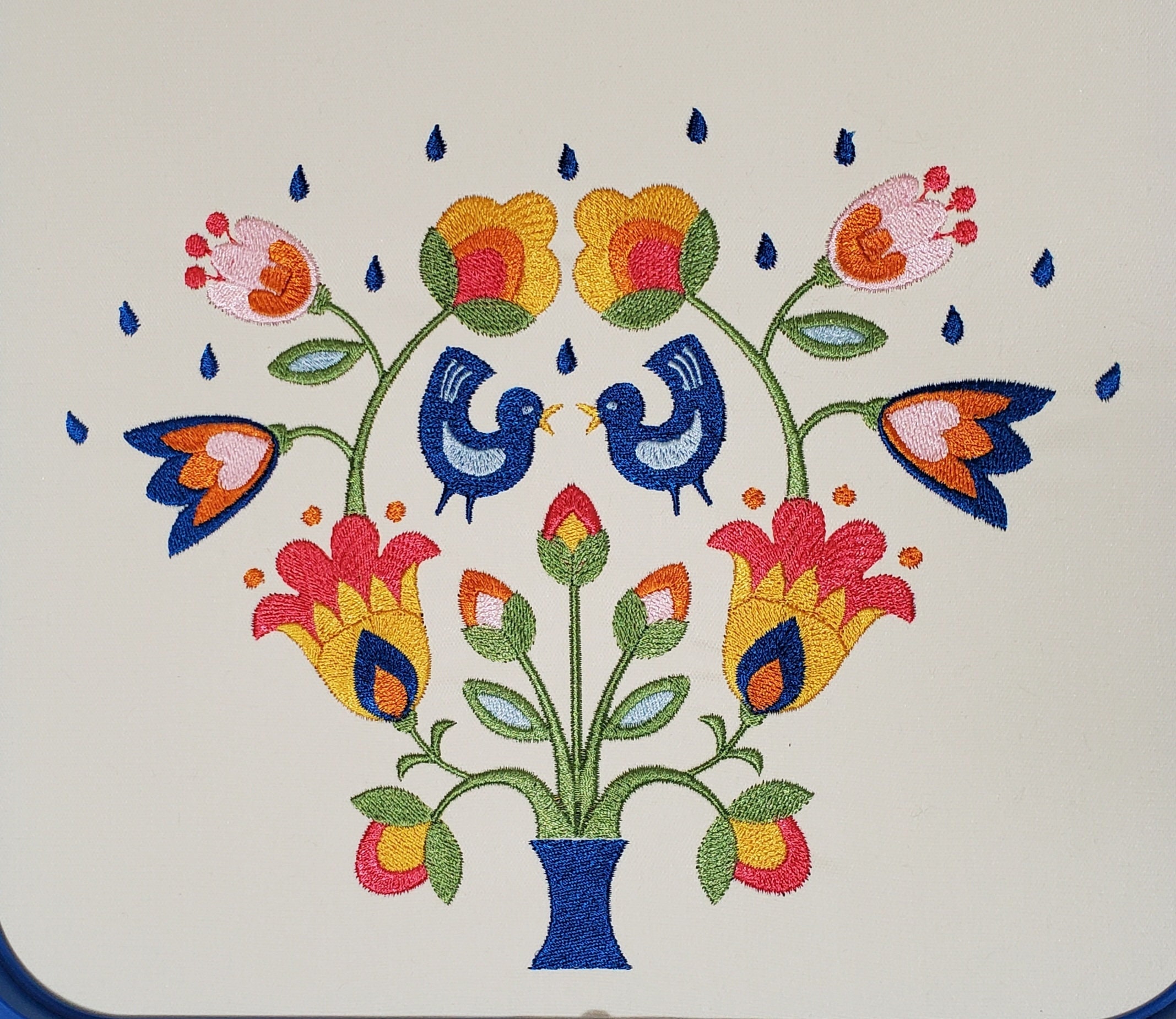 Wycinanki Style Polish Folk Art Floral Design AA 8