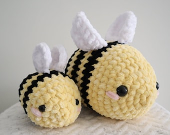 Crochet Bee Plush Set or Individual Sizes