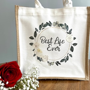 Jute Tote Bag - Jw Best Life Ever Jute bag - Jw Pioneer gift -