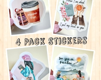 Jw stickers - JW 4 Pack stickers - Jw gifts - Pioneer life - Jw Year text sticker