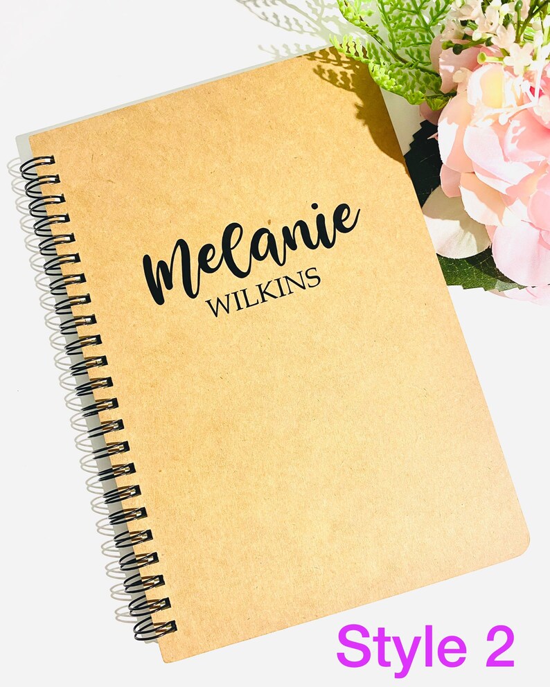 Personalized Notebook Kraft Brown Hardback Notepad Journal Etsy