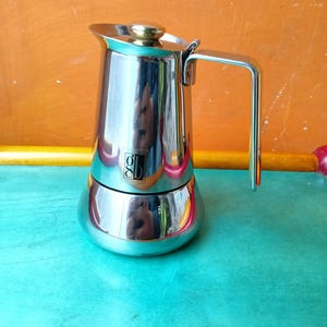 Guido Bergna GB 2 cup espresso coffee maker in 18/10 stainless steel near mint Made in Italy 1990s