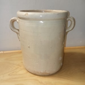 Container jar Puglia Apulia terracotta enamelled antique Grottaglie XL Made in Italy 1930s