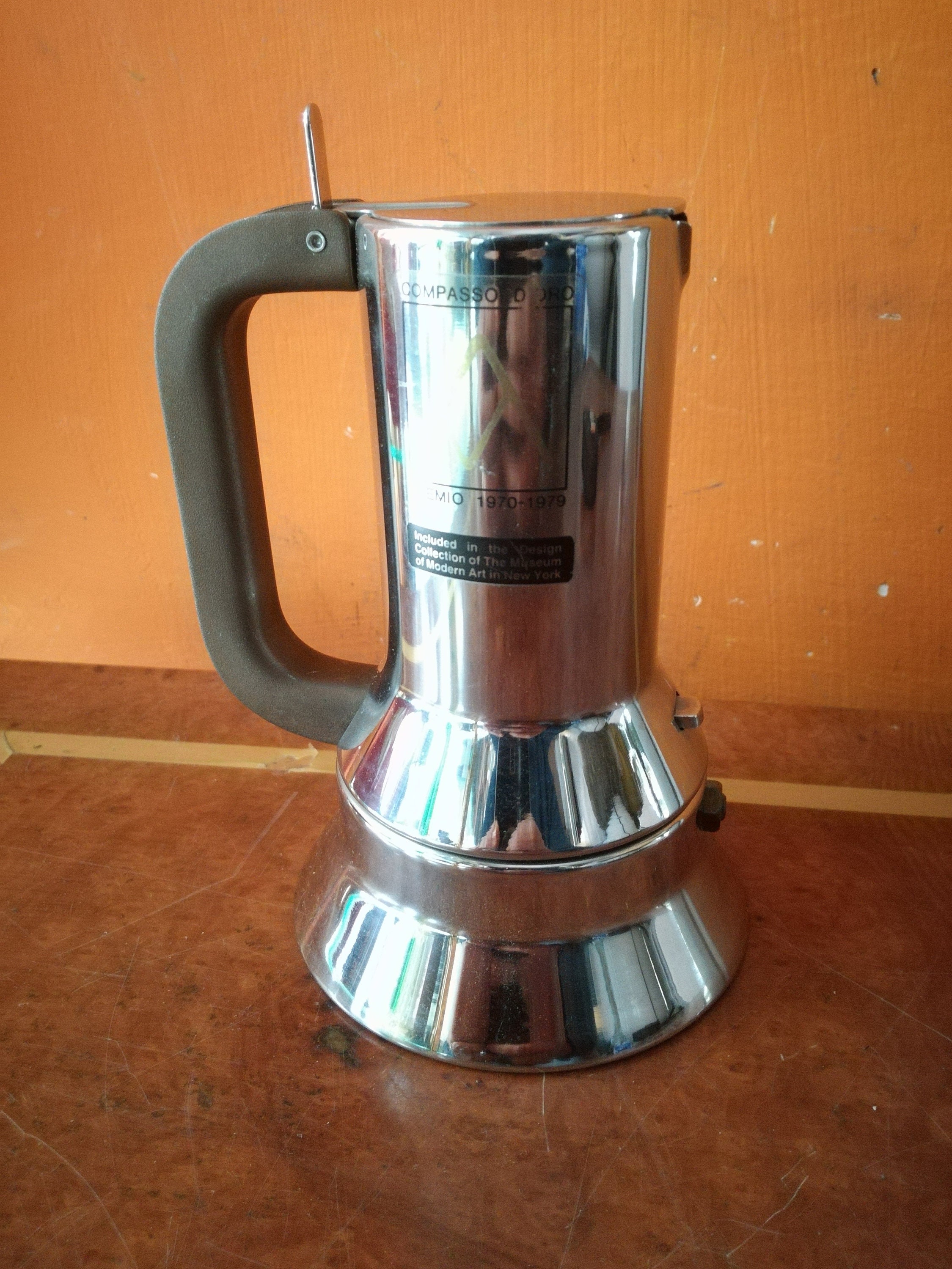 ALESSI ARS09 Espresso MOKA Coffee Maker Richard Sapper, S. Steel, 3 cups,  NEW