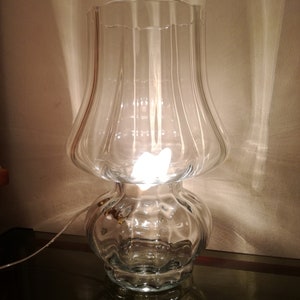 Murano mushroom lamp vetro trasparente 35 cm made in Italy 1980s