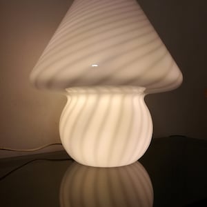 Murano mushroom lamp genuine glass 36,5 cm swirl made in Italy 1980s