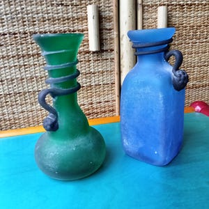 Murano Scavo vazen paar Cenedese glas uit de periode Gemaakt in Italië jaren 60