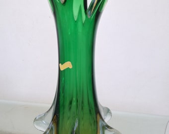 Vaso vintage in vetro di Murano nero di Carlo Nason