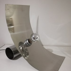 Tagliapietra Ancona desk lamp chrome parabola space age made in Italy 1970s