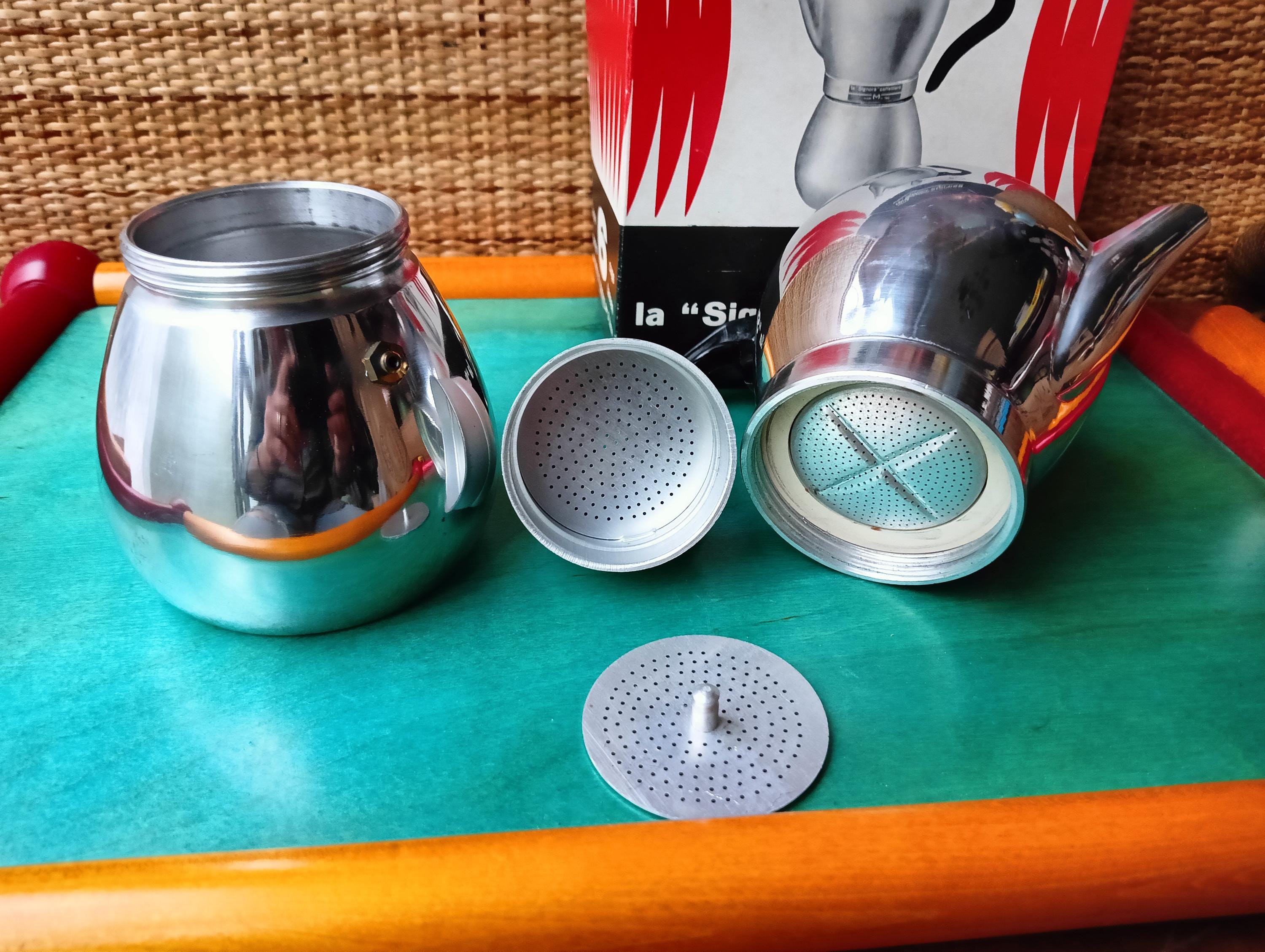 La Signora 3/6 Cup Espresso Coffee Maker, New NOS Espresso Coffee